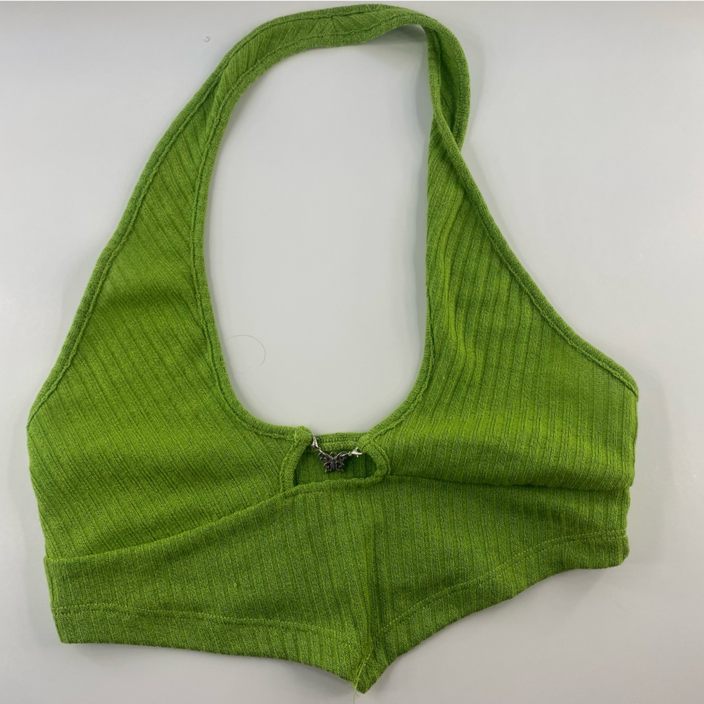 Green halter top